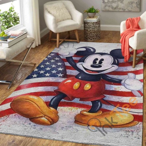 American Flag Mickey Mouse Area Rug