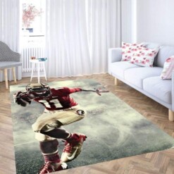 American Football Player Running Carpet Rug