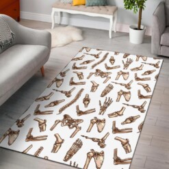 Anatomy Bone Pattern Print Area Limited Edition Rug