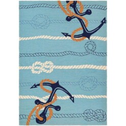 Anchor Hitch Light Blue Dark Blue Limited Edition Rug