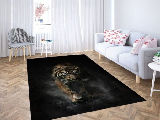 Angry Tiger Living Room Modern Carpet Rug