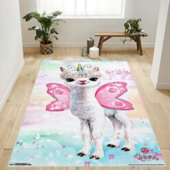 Animal Club Lama Unicorn Rug  Custom Size And Printing