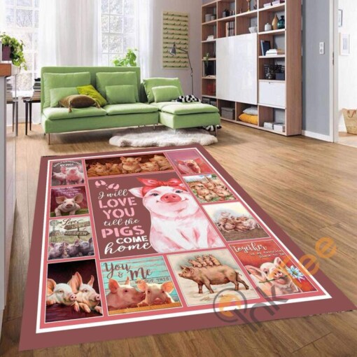 Animal Cute Pig Pink Childrens Home Decoration Lover Rug