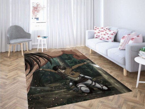 Anime Attack On Titan Eren Jaeger Living Room Modern Carpet Rug