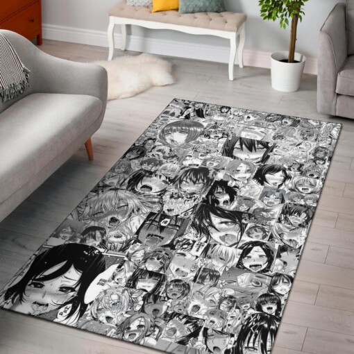 Anime Girl Face Area Rug