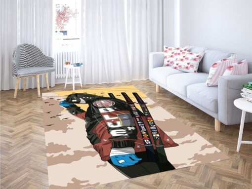 Anime Samurai Wallpaper Living Room Modern Carpet Rug