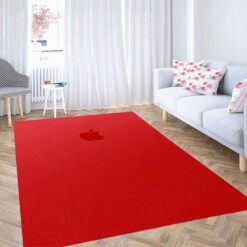 Apple Logo Red Living Room Modern Carpet Rug