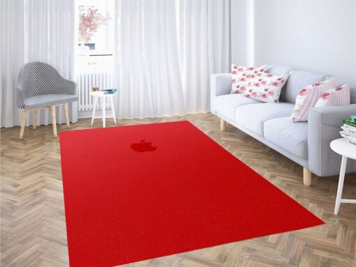 Apple Logo Red Living Room Modern Carpet Rug