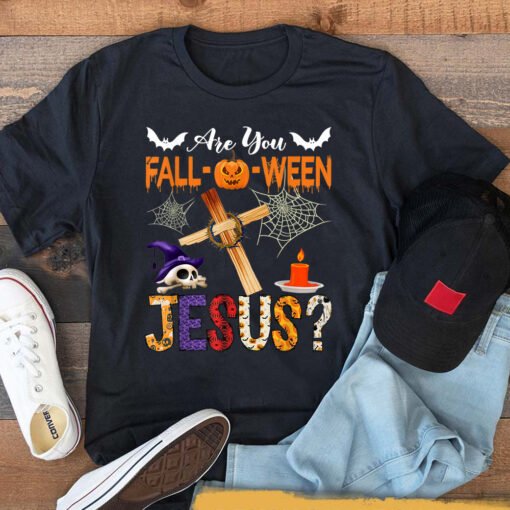 Are You Fall-o-ween Jesus Halloween Christian Scary Pumpkins T-Shirt