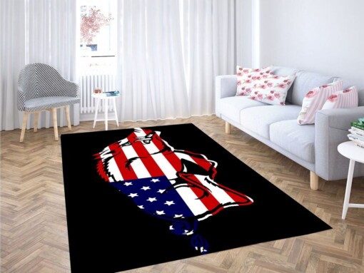 Arkansas Razorbacks Baseball American Flag Living Room Modern Carpet Rug