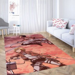 Armin And Eren Attack On Titan Living Room Modern Carpet Rug