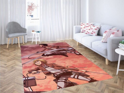 Armin And Eren Attack On Titan Living Room Modern Carpet Rug