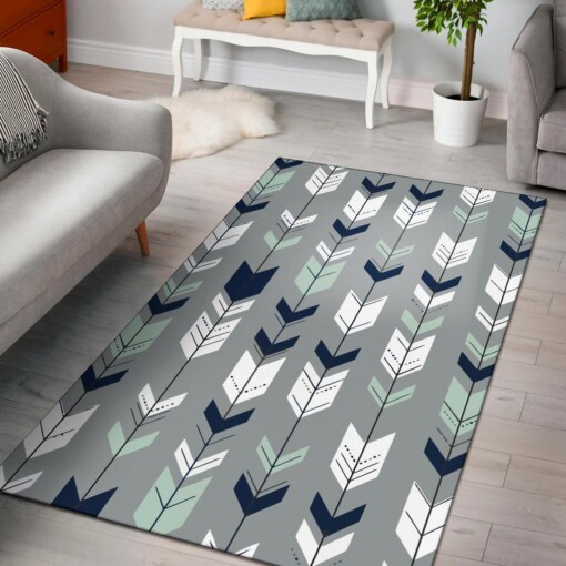 Arrows Gray Navy Area Rug