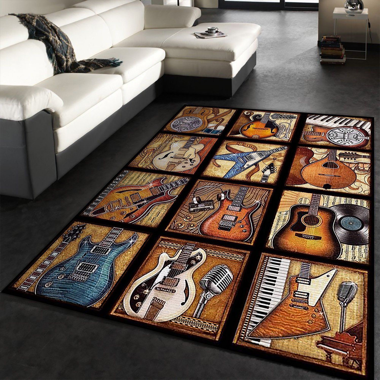 Art Guitar Rug Custom Size And Printing