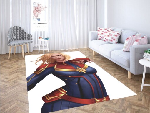 Art Of Captain Marvel Carpet Rug