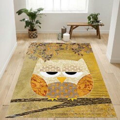 Artistic Antique Owl Rug  Custom Size And Printing