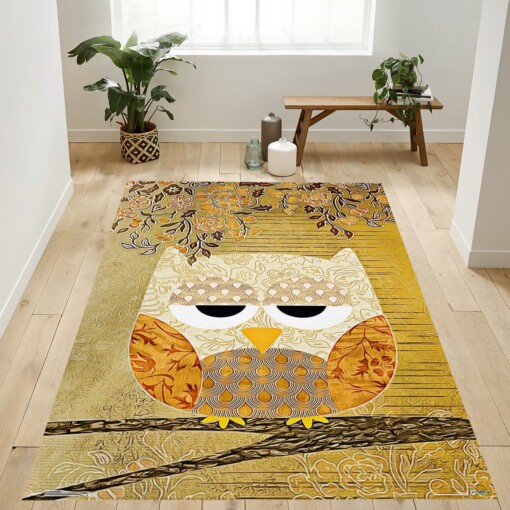 Artistic Antique Owl Rug  Custom Size And Printing