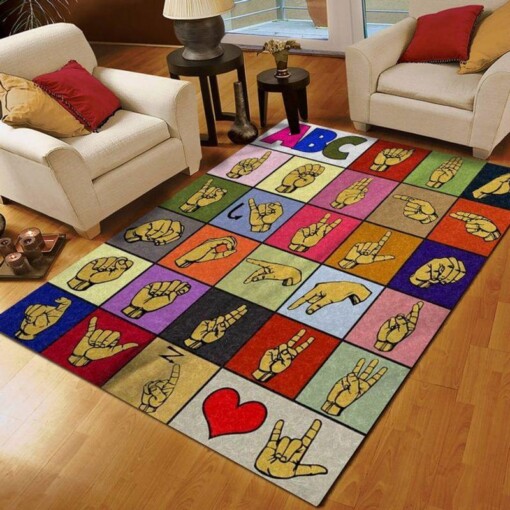 Asl Alphabet Rectangle Limited Edition Rug