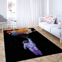 Astronaut Balloon Wallpaper Living Room Modern Carpet Rug