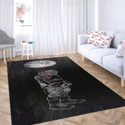 Astronaut Moon Art Backgrounds Carpet Rug