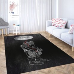 Astronaut Moon Art Backgrounds Living Room Modern Carpet Rug