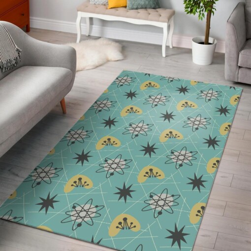 Atom Science Pattern Print Area Limited Edition Rug
