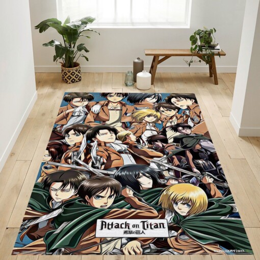 Attack On Titan Characters Rug  Custom Size And Printing
