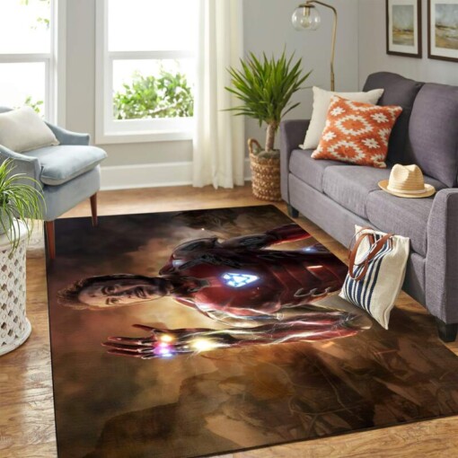 Avengers Endgame Iron Man Tony Stark Gemas Del Infinito Carpet Floor Area Rug