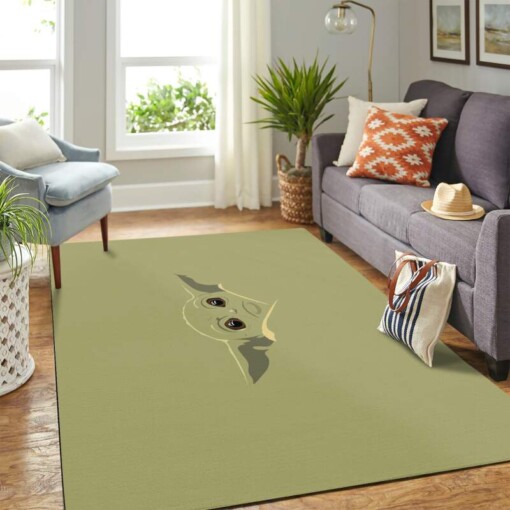 Baby Yoda Green Carpet Floor Area Rug
