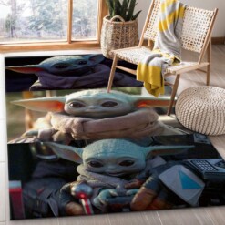 Baby Yoda The Mandalorian Rug  Custom Size And Printing