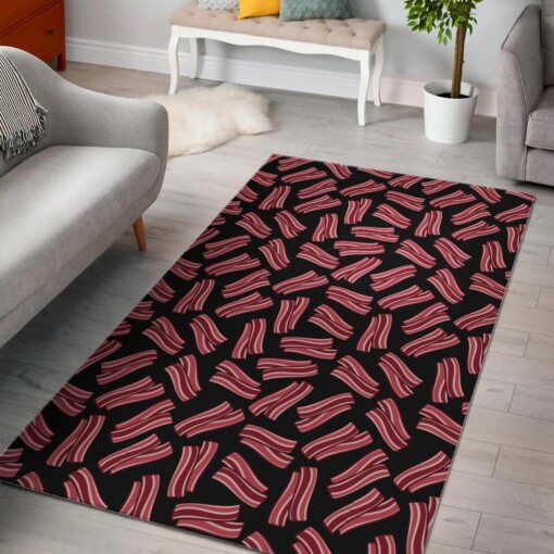 Bacon Pattern Print Area Limited Edition Rug