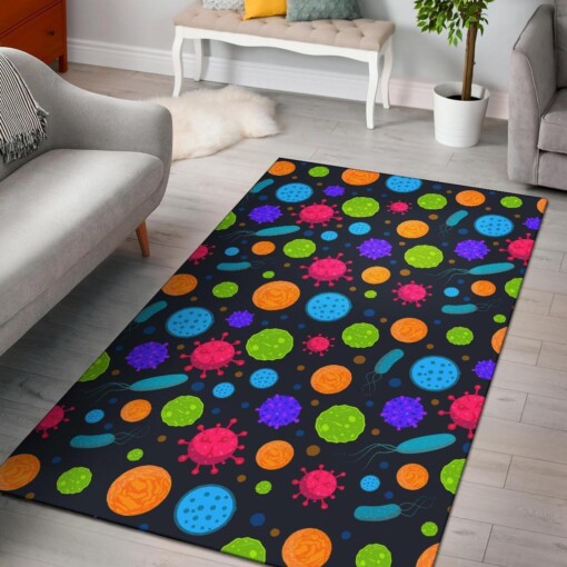 Bacteria Virus Pattern Print Area Limited Edition Rug