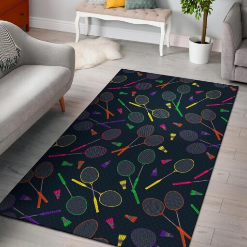 Badminton Colorful Pattern Print Area Limited Edition Rug