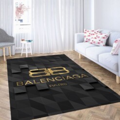 Balenciaga Paris Fashion Fancy Gold Carpet Rug