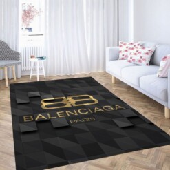 Balenciaga Paris Fashion Fancy Gold Living Room Modern Carpet Rug