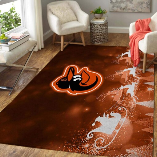 Baltimore Orioles Mlb Baseball Christmas Area Limited Edition Rug