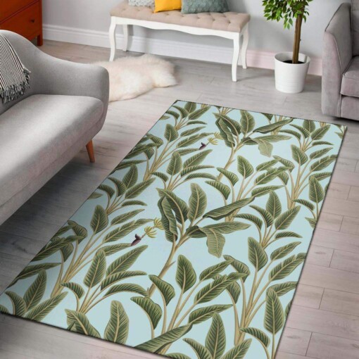 Banana Leaf Pattern Print Design Limited Edition Rug