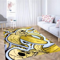 Banana Skull Die Cut Vinyl Carpet Rug