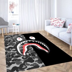 Bape Army Pattern Black Carpet Rug