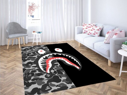 Bape Army Pattern Black Carpet Rug