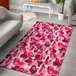 Bape Pink Camouflage Area Rug