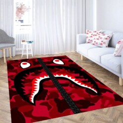 Bape Red Wallpaper Carpet Rug