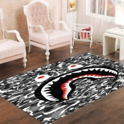 Bape Shark Black Army Pattern Area Limited Edition Rug