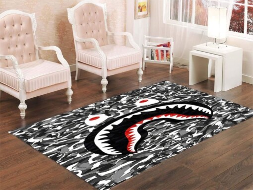 Bape Shark Black Army Pattern Area Limited Edition Rug