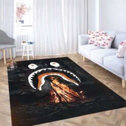 Bape Shark Fire Living Room Modern Carpet Rug