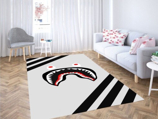 Bape White Wallpaper Living Room Modern Carpet Rug