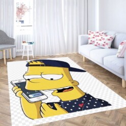 Bart Simpson Call Wallpaper Living Room Modern Carpet Rug