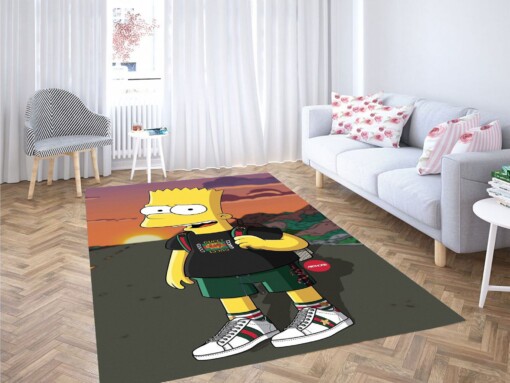 Bart Simpson North Face Carpet Rug