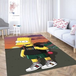 Bart Simpson North Face Living Room Modern Carpet Rug