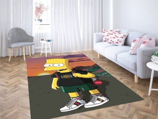 Bart Simpson North Face Living Room Modern Carpet Rug